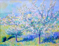 Сад Батлерс с цветущей яблоней